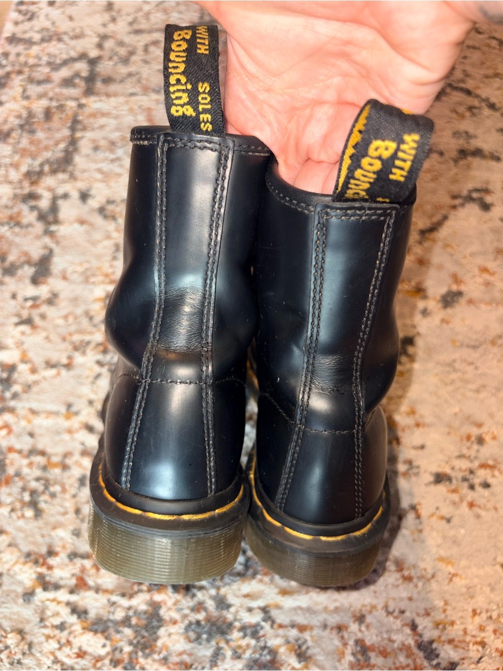 Dr. Martens Black Leather Combat Boots 1460s - Picture 3 of 4